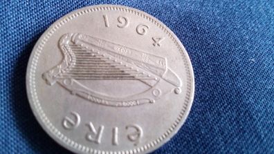 Irish Sixpence Coin. 1964.