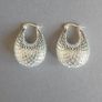 Sterling silver 925 lattice caged drop pendant earrings Image 2