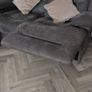 2-seater grey faux-suede manual reclining sofa Image 4