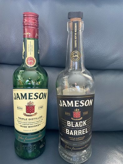 Jameson Black Barrel and Jameson Bottle