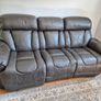 3 Seater Recliner Leather Sofa Image 2