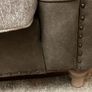3 seater luxury leather and material cushion back sofa Image 4