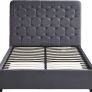 Madison Ottoman 4'6" Bed Grey Velvet Fabric Image 2