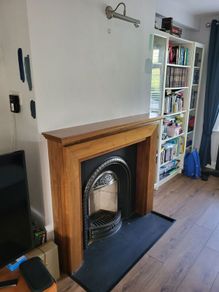 wooden fireplace