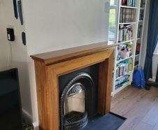 wooden fireplace