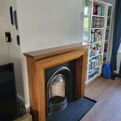 wooden fireplace