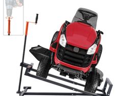 Ride on Lawn Mower Lift Jack, 880 Lbs Weight Capacity, Telescopic Maintenance Jack with Crank Handle & Power Tool Handle, Foldable Lawn Tractor Lifter for Lawn Mowers and Garden Tractors, Black
