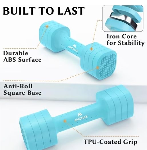 Adjustable Dumbbells Set, 1kg/2kg/3kg/4kg/5kg Dumbbell Pair, 4-in-1 and 5-in-1 Weights Dumbbells Set Women Men, Free Weights for Home Gym, Workout Hand Weights for Strength Training