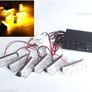 12V 6 Amber LED Flashing Grill Lights Bar Strobes Warning Lights Image 6