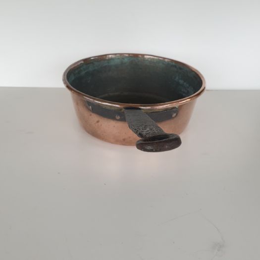 French large copper saucepan antique kitchenalia