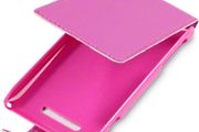 New Sony Xperia E Premium Pu Leather Flip Pouch Case Cover Hot Pink And Purple
