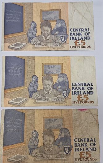 Irish Bank Notes - Bundle of Three 5 Punt Notes - Catherine McAuley