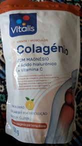 Powdered collagen with magnesium, hyaluronic acid and vitamin C.