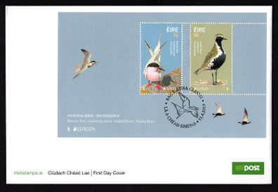 2019 Ireland Europa National Birds Commemorative Stamps Miniature Sheet An Post First Day Cover (FDC)