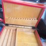 Vintage Faux Leather Wooden Cigar Box Image 4