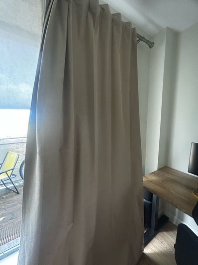 Beige Curtains 4 Pieces Also Blackout