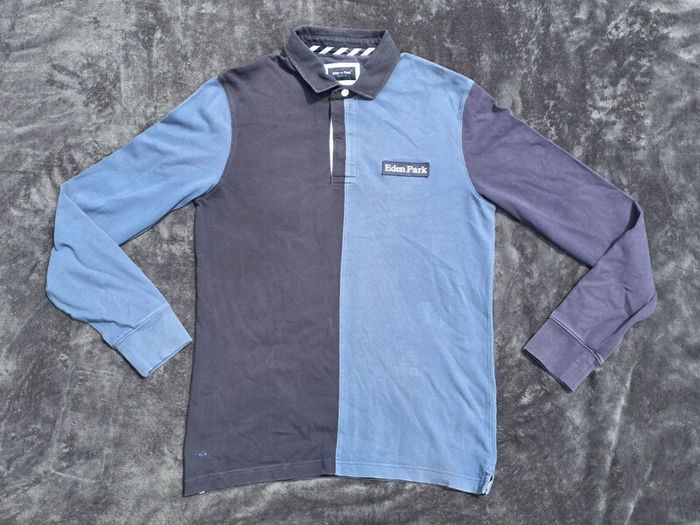 Eden Park Men's Long Sleeve Colorblock Polo Shirt Size Medium