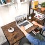 Rustic Brown Office Desk With Shelving Image 4