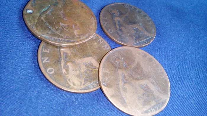 1897 Victoria Pennies.