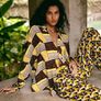Zara Yellow and Brown Geometric Print Shirt and Trousers Co Ord Image 2