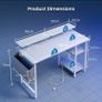 Gaming Desk with LED Lights & Power Outlets, Reversible Image 8