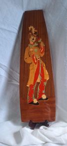 Vintage Italian Marquetry Clown Wall Plaque