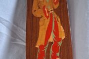 Vintage Italian Marquetry Clown Wall Plaque