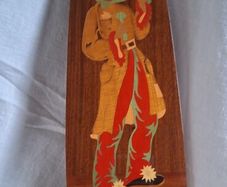 Vintage Italian Marquetry Clown Wall Plaque