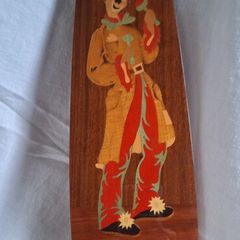 Vintage Italian Marquetry Clown Wall Plaque