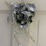 Silver Mini Christmas Wreath Decoration With Small Garland Image 4