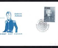 1983 Ireland Andrew Jackson Seventh U.S. President Commemorative Stamps Corkcoin Illustrated First Day Cover (FDC) with Corcaigh (Cork) pictorial cancel