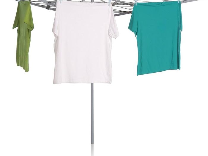NEW SALE | 40m 4 Arm Rotary Washing Line (Grey) Multiple Tension Adjustment, Folding Outdoor Rotating Clothes Dryer & Ground Spike MOB, Metallic