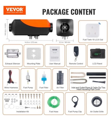 Bluetooth App Control Diesel Air Heater, 12V 5-8KW Diesel Heater with Automatic Altitude Adjustment, Remote Control and LCD, Diesel Parking Heater for RV Trailer Camper Van Boat