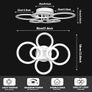 Ceiling Lights Living Room,72W 80cm LED Aryli Modern Ceiling Lighting with Remote Control,Dimmable 2800-7000K,6 Ring Chandelier for Living Room,Bedroom,Bathroom,Kitchen Image 2
