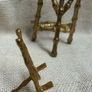 Vintage Faux Bamboo easels with textured gold finish Image 8