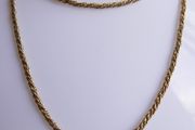 Vintage Solid 9Ct Yellow Gold 375 Rope Chain length 20" - 7g