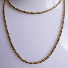 Vintage Solid 9Ct Yellow Gold 375 Rope Chain length 20" - 7g