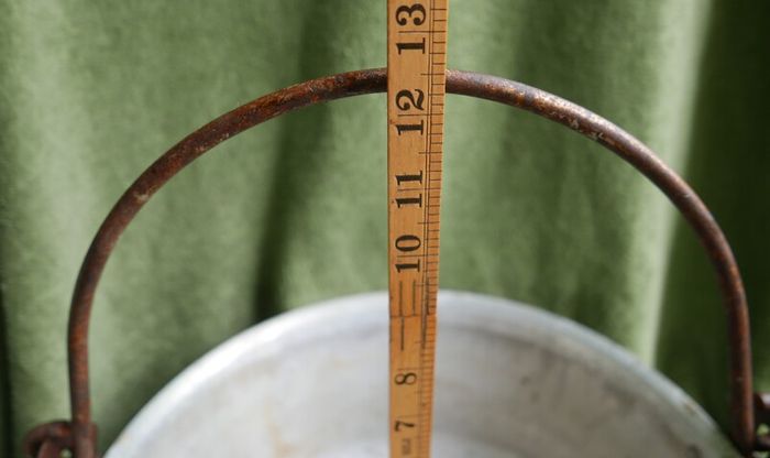 Vintage Aluminium Metal Handled Cooking Pot , Rustic Jam Pan Farmhouse Decor