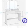 Vanity / Dressing Table / Makeup Table / Desk with Foldable Mirror Image 7