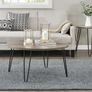 Owen Retro Round Coffee Table Distressed Grey Oak - 3615307comuk Image 2