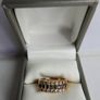 Vintage Three Row Stones Ring Gold Plated Ring size N1/2 - 4,45g Image 2