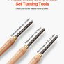 Wood Lathe Turning Tool Set, 4PCS, Lathe Roughing Finishing and Detailing Hollow Tool with Wooden Handle, Diamond Round Square Carbide Inserts, Wooden Box, for Beginners Hobbyists Professionals Image 5