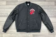 Amplified Rolling Stones Varsity Bomber Jacket Mens Large