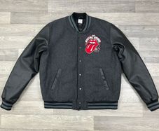 Amplified Rolling Stones Varsity Bomber Jacket Mens Large