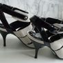 Karen Millen Designer White Black Strappy Heels Sandals Image 7