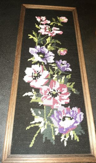Handmade tapestry with flowers