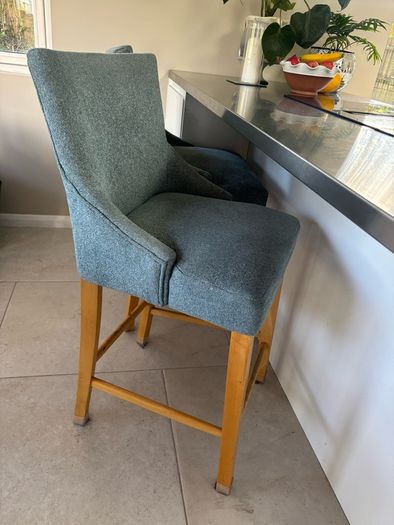 3 x upholstered bar stools chairs