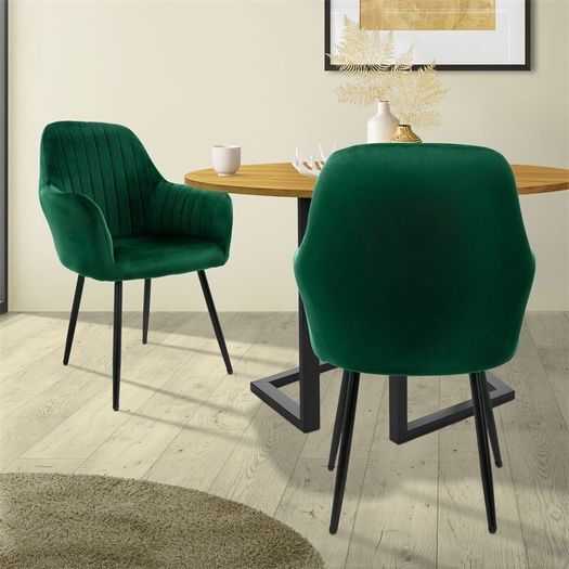 Dining chairs with backrest green