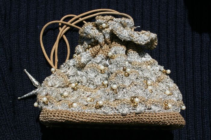Vintage Handbag, Wedding Pouch, Crochet Purse, Bride Pouch, Bridesmaid Bag, Party Bag, Evening Bag