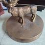 Vintage Brass effect Deer on circle base. Image 2